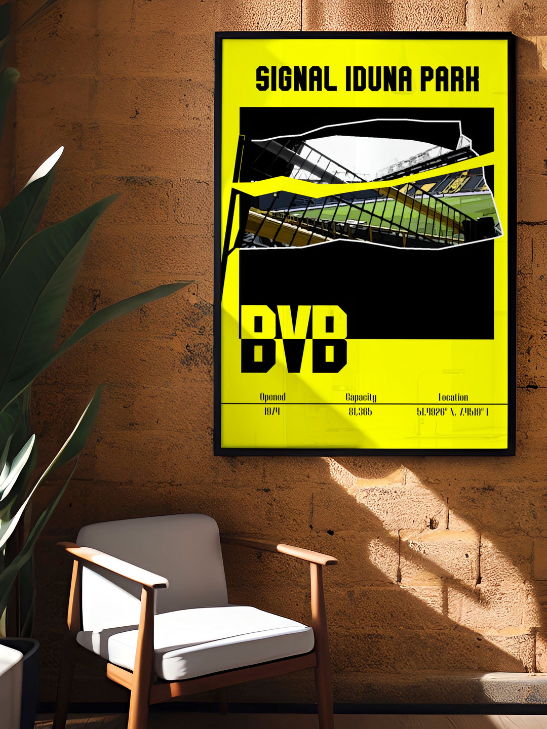 The Marco Reus Poster is essential for Borussia Dortmund fans featuring the iconic Signal Iduna Park and showcasing the talents of Julian Brandt and Donyell Malen in stunning detail