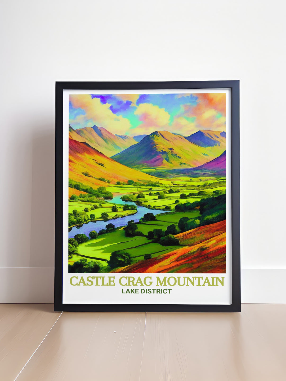 Borrowdale Valley travel print celebrates the beauty of this famous Lake District destination, ideal for anyone who has explored its fells or dreams of doing so.