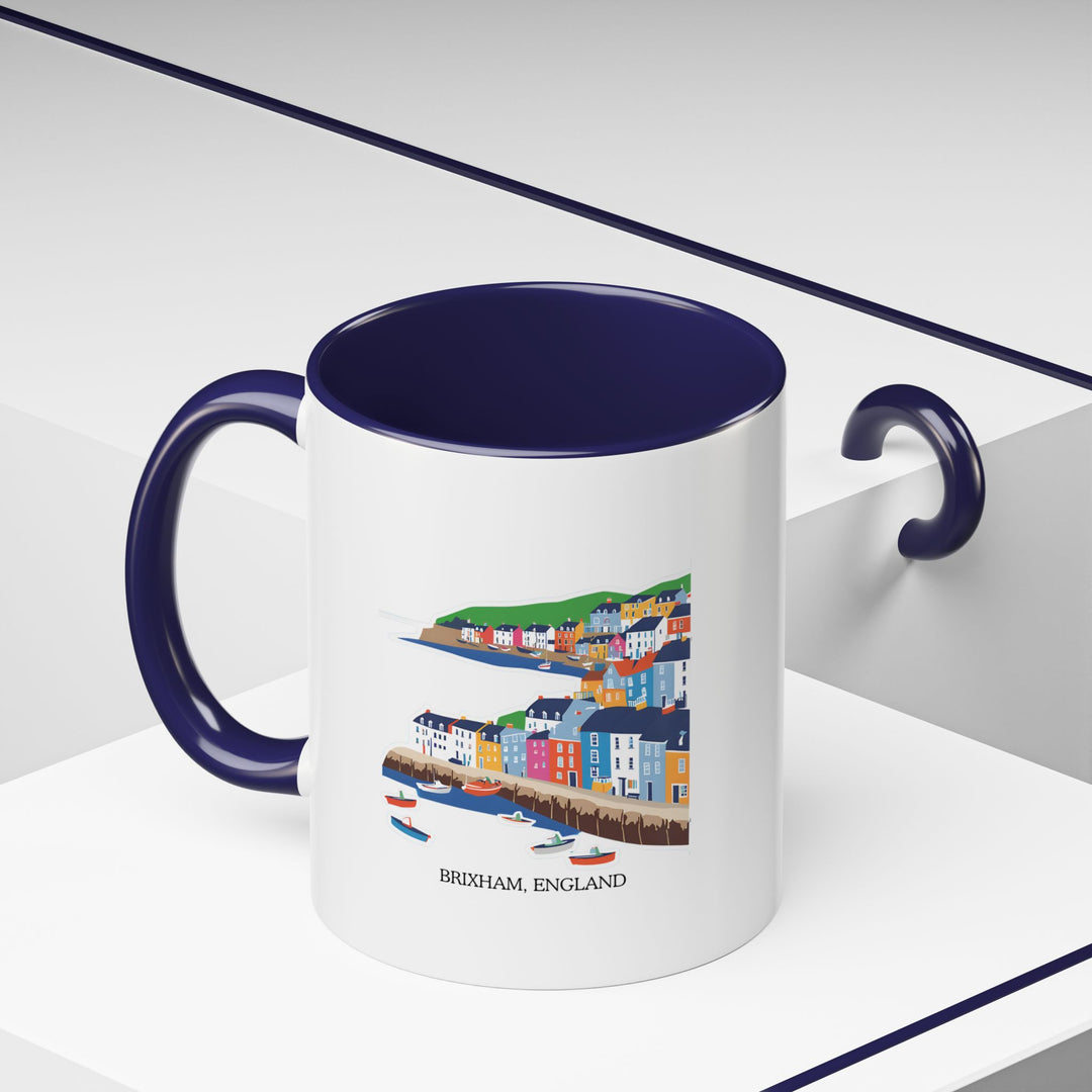 This beautifully crafted Brixham England mug features artwork of the town’s picturesque harbor and coastline. Perfect for coffee lovers, it is durable, microwave safe, and dishwasher safe. A great gift for anyone who loves English coastal scenery.