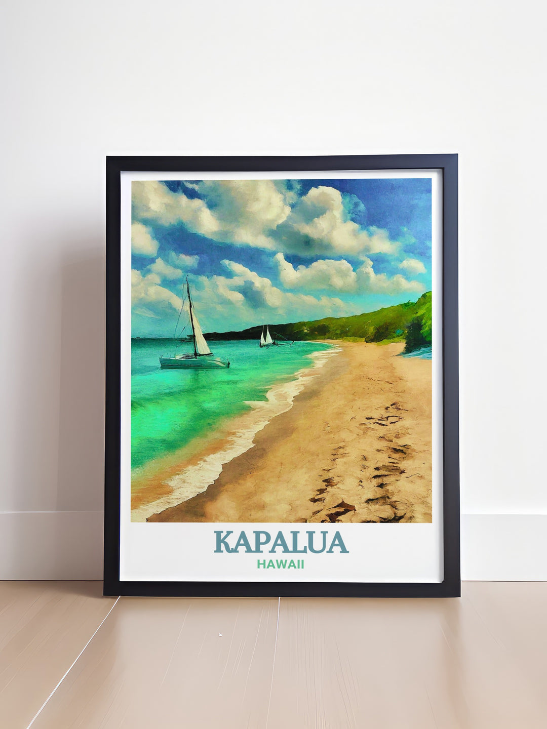 Vintage poster of Kapalua golf course with D.T. Fleming Beach captures the tranquility and elegance of Hawaii ideal for those looking to enhance their space with a touch of the islands features a stunning color palette and elegant art for personalized gifts and modern decor