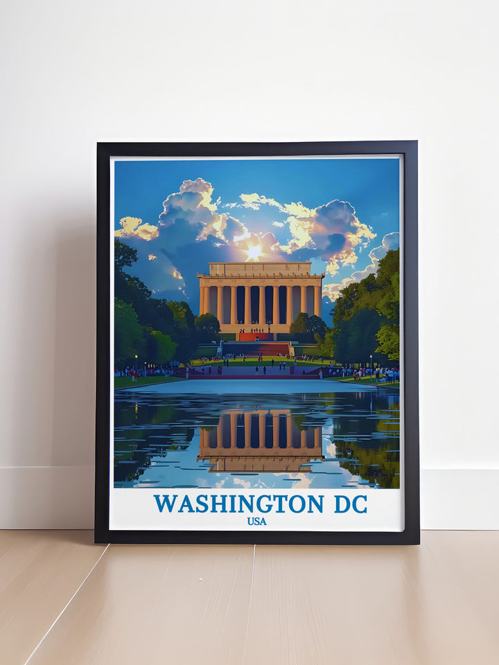 Beautiful Washington DC photo of The Lincoln Memorial with intricate details suitable for gifts on Fathers Day Mothers Day and other special occasions