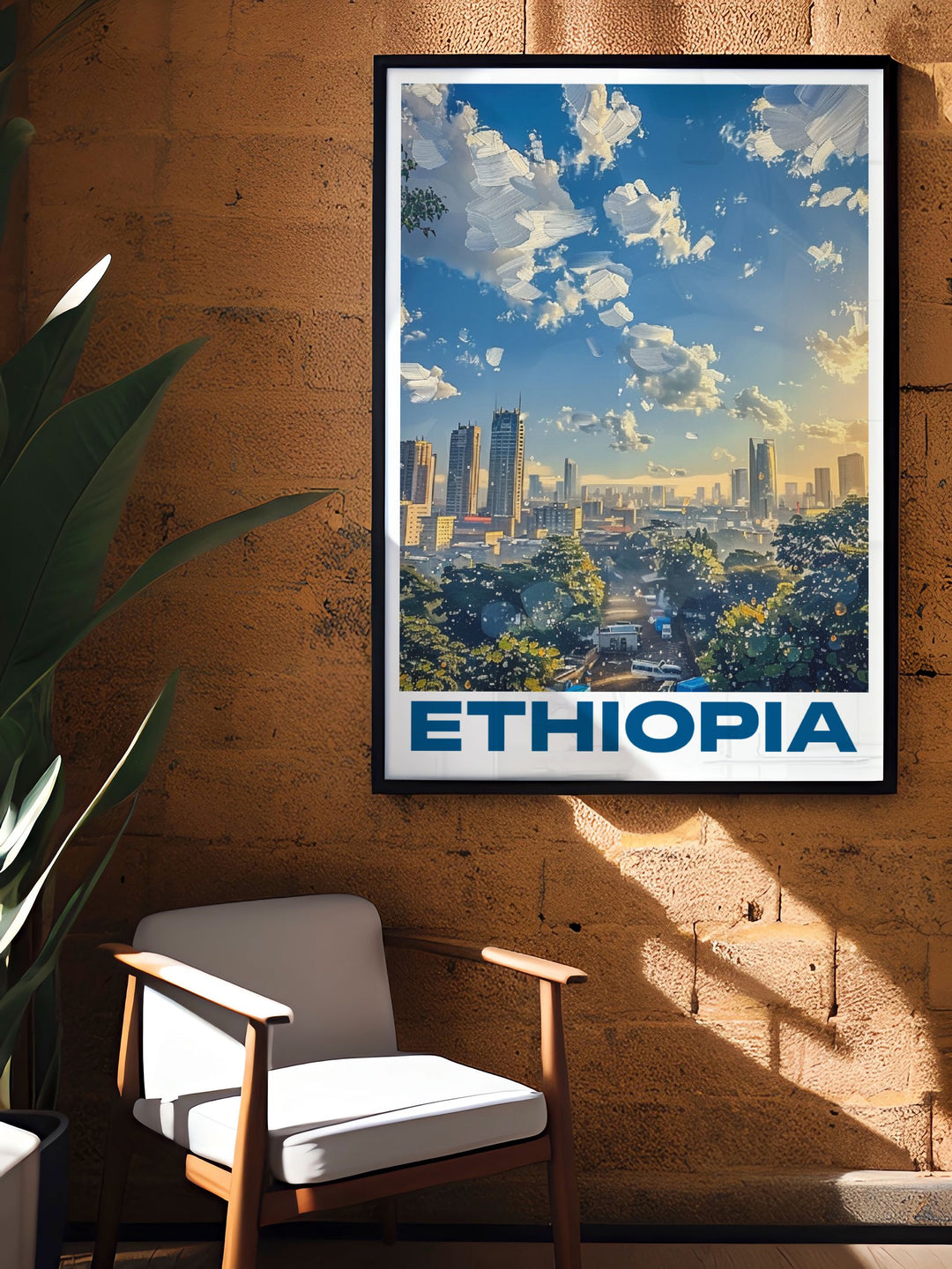 Beautiful Ethiopia Photo of Addis Ababa perfect for lovers of travel and art capturing the heart and soul of the Ethiopian capital and serving as a captivating addition to any wall in your living space