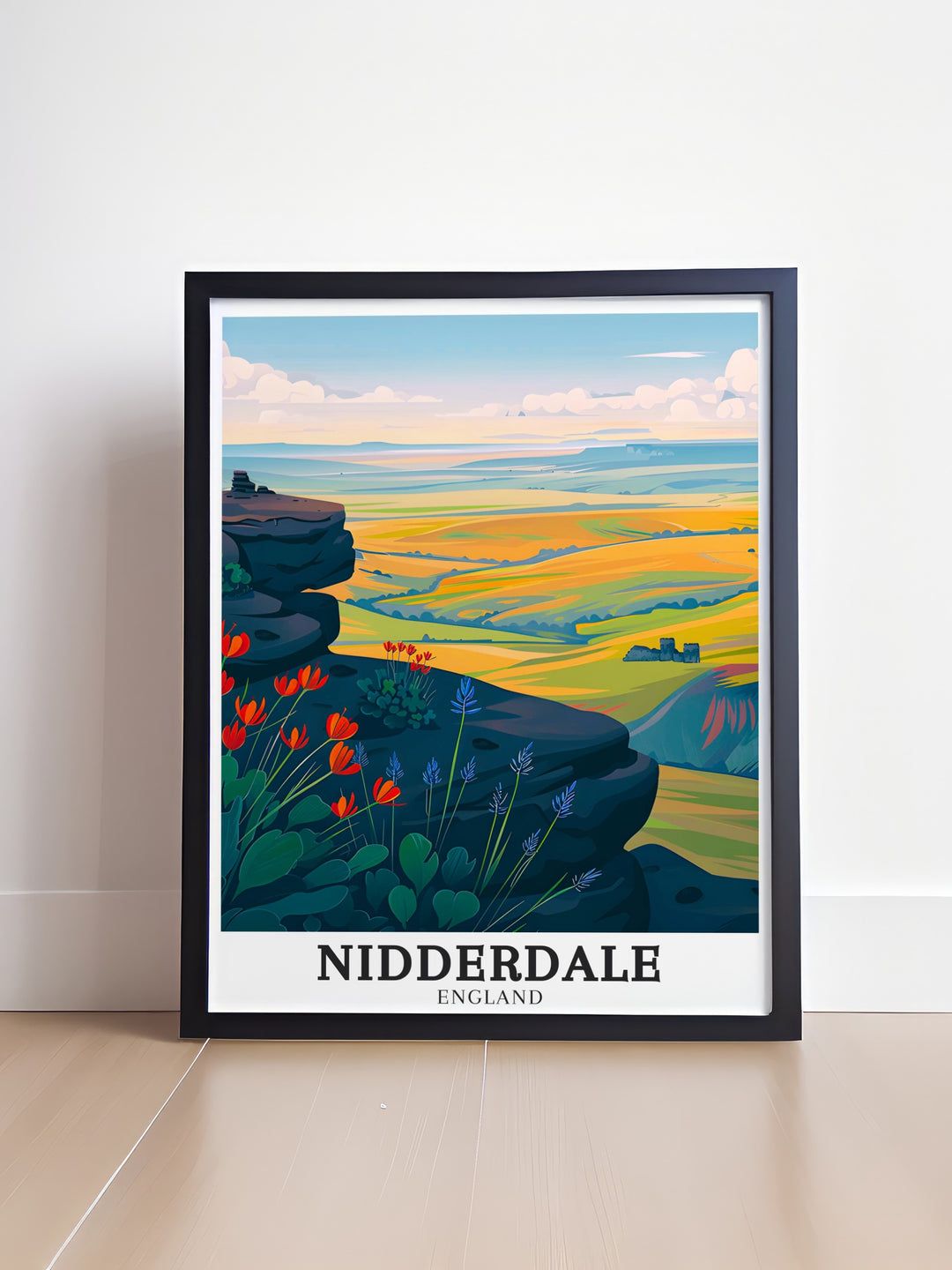 Canvas art featuring the Nidderdale Way, a popular walking route in the Yorkshire Dales. The print captures the peaceful beauty of the areas rolling hills and green valleys, making it a wonderful addition to any nature lovers home.