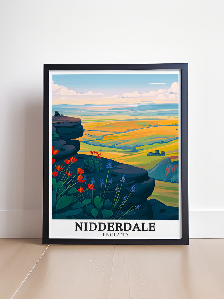 Canvas art featuring the Nidderdale Way, a popular walking route in the Yorkshire Dales. The print captures the peaceful beauty of the areas rolling hills and green valleys, making it a wonderful addition to any nature lovers home.