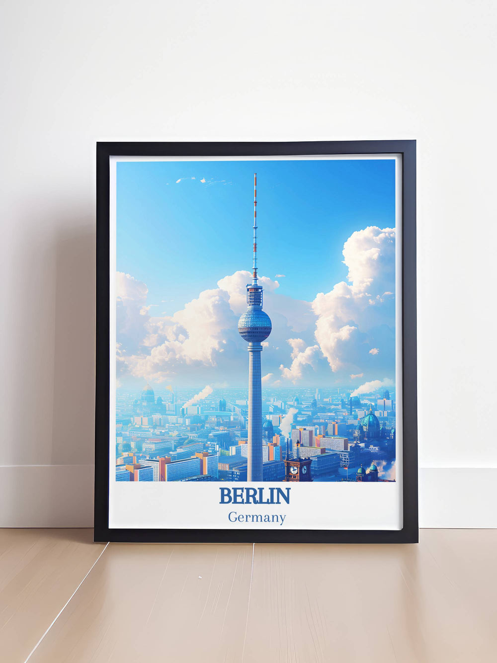 Berliner Fernsehturm print capturing the architectural beauty and historical significance of Berlin Germany.