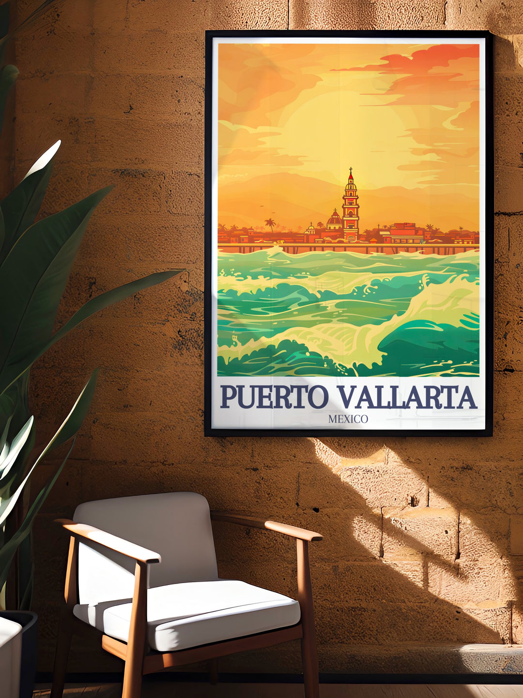 This Puerto Vallarta street map art print beautifully showcases the citys historic Malecón boardwalk and Church of Our Lady of Guadalupe. The elegant black and white design fits any decor style, making it a perfect housewarming or travel gift.