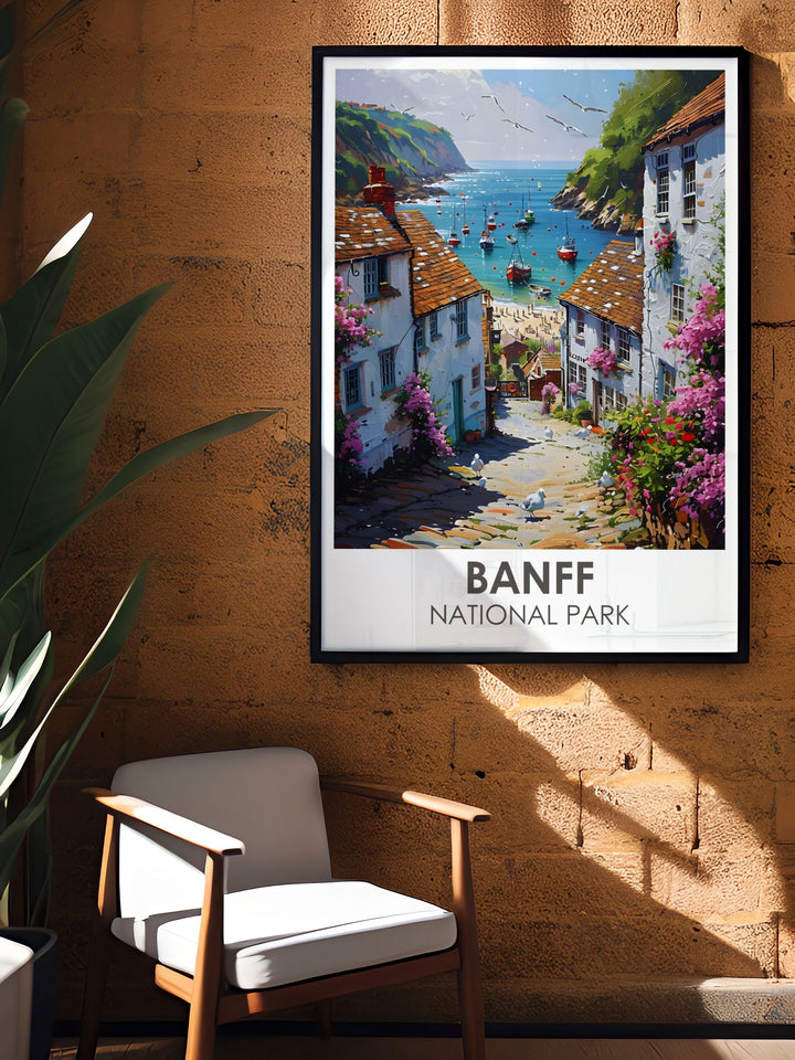 Banff Townsite home decor captures the lively streets and rustic charm against the backdrop of Cascade Mountain, creating a blend of urban vibrancy and natural beauty, ideal for those who love to bring elements of travel into their home aesthetics.