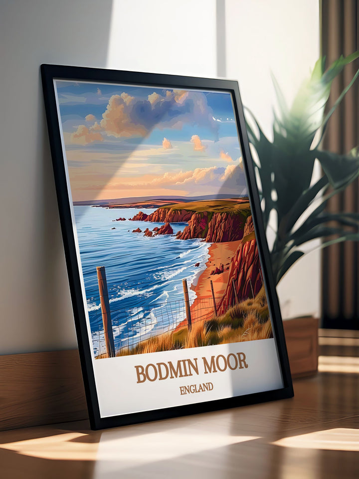 Custom print of Dozmary Pool on Bodmin Moor, offering a personalized piece of art that captures the serene beauty and legendary history of this iconic site, perfect for creating unique and tailored decor for your home.