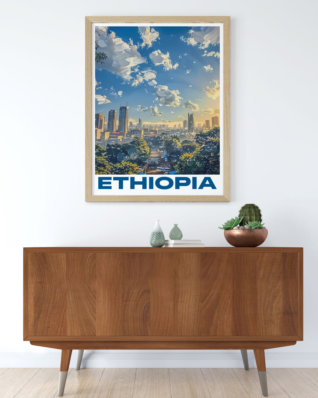 Ethiopia Art Print of Addis Ababa's vibrant streets and architectural beauty offering a stunning reminder of Ethiopian culture and a striking statement piece that celebrates the essence of Ethiopia