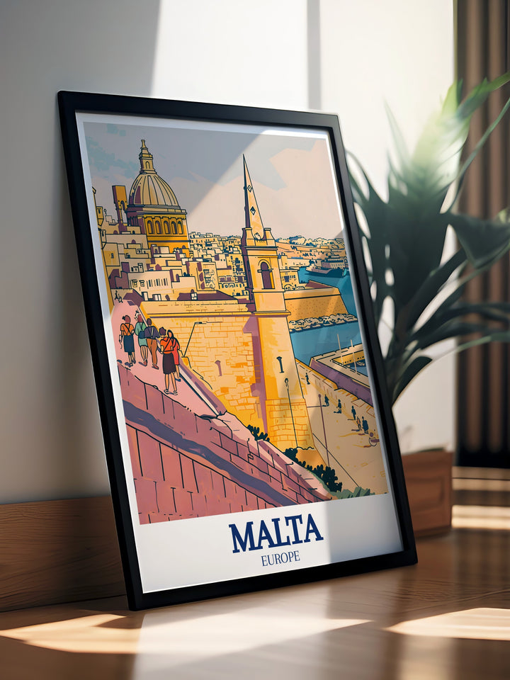 Elegant Malta decor featuring St Pauls Cathedral and Valletta Walls perfect for modern prints and framed prints adding a touch of sophistication to your wall decor with the enchanting beauty of Malta