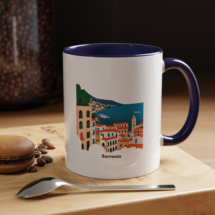 The Sorrento Italy Mug is a stunning tribute to the Amalfi Coast. Made of durable ceramic, this mug combines practicality and art, making it a perfect keepsake for Italy lovers or coffee enthusiasts alike.