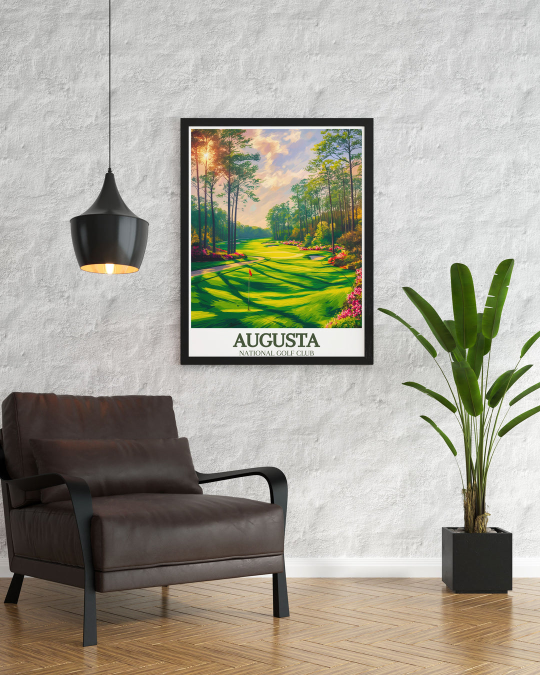 Beautiful Augusta art highlighting Magnolia Lane Amen Corner an excellent choice for golfer gifts and birthday presents celebrating the elegance and tradition of Augusta National