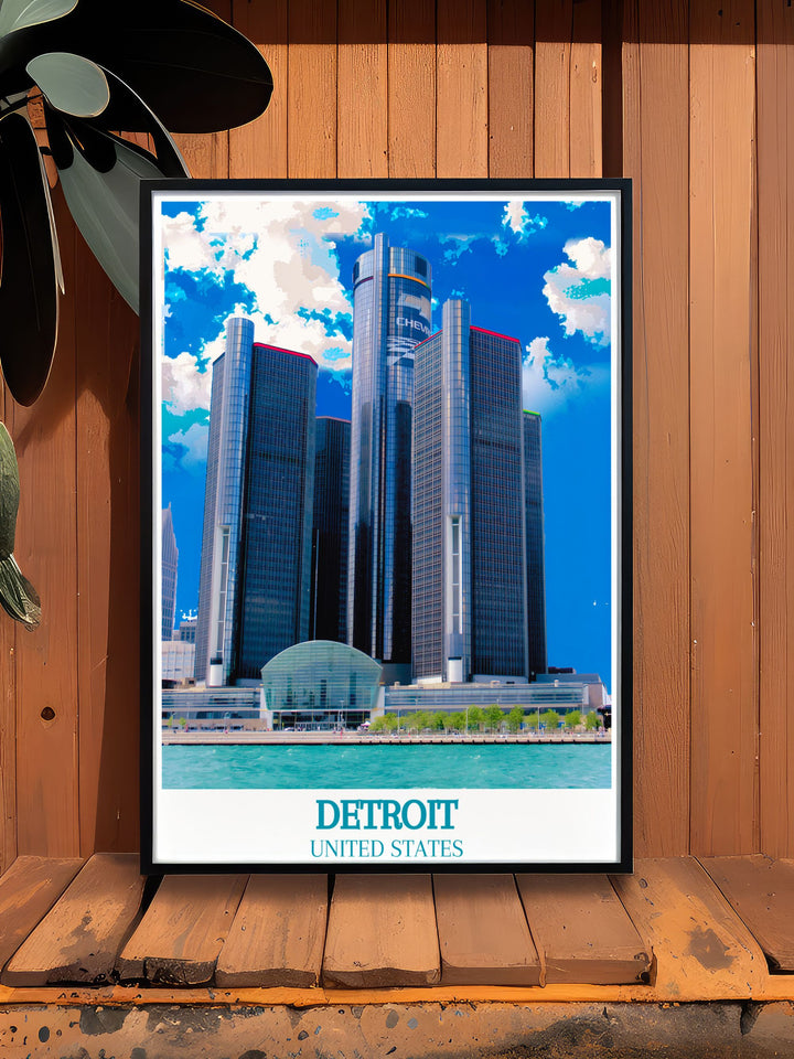 Custom print featuring unique perspectives of Detroit, capturing the dynamic energy and historical significance of Motor City.