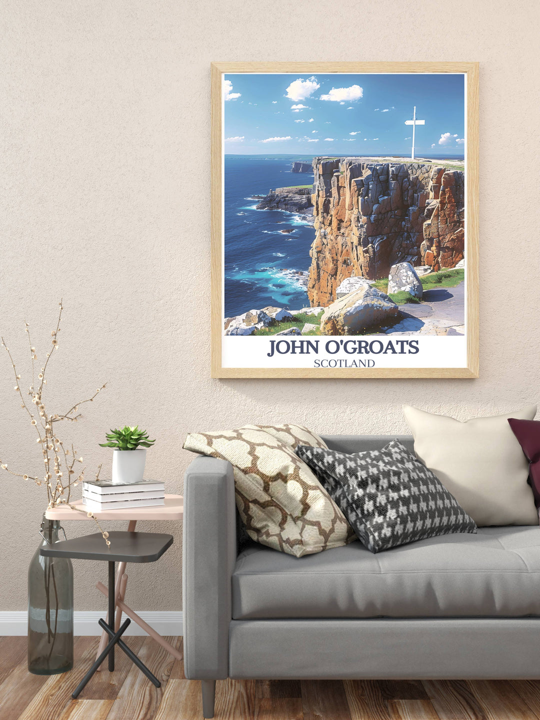 Cycling poster featuring the Lands End Signpost a symbol of endurance and adventure. Celebrate the iconic End to End Bike Ride with this captivating artwork perfect for home decor and cycling gifts