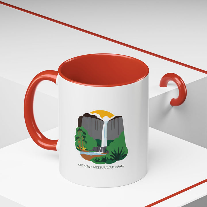 The Guyana Kaieteur Falls mug brings the power of nature into your home. Perfect for any beverage, the design captures the stunning waterfall in vivid color. Microwave and dishwasher safe for easy use.