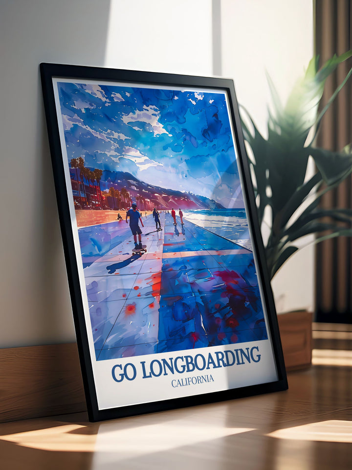 Home decor print featuring Muscle Beach at Venice Beach, showcasing the dedication and strength of athletes, a wonderful addition for any room that celebrates fitness and outdoor spirit.