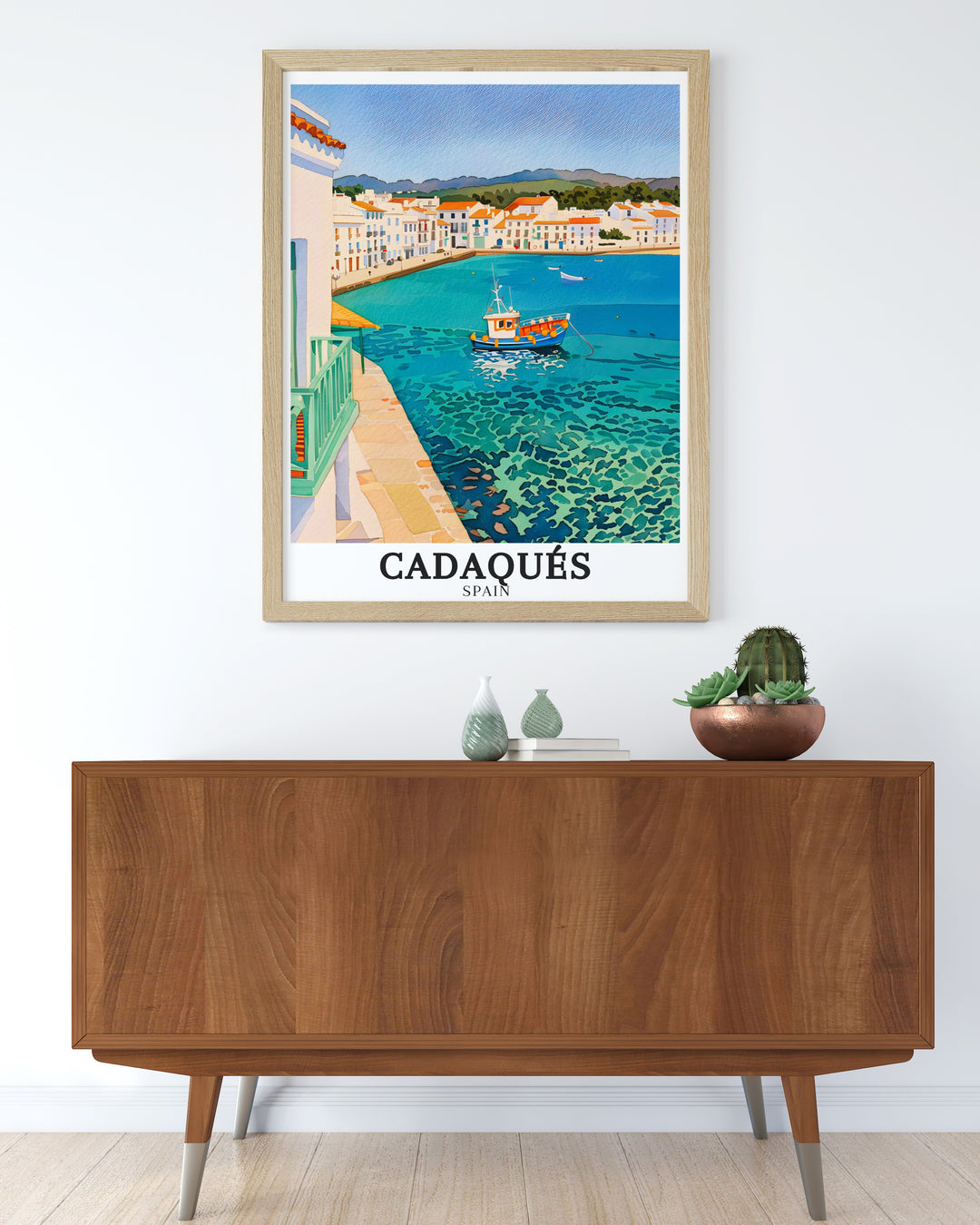 Cadaqués travel print showcases the iconic architecture and calm waters of this Mediterranean gem, making it a beautiful addition to any home. Whether as a personal keepsake or a thoughtful gift, this print evokes the charm of Spains Costa Brava.