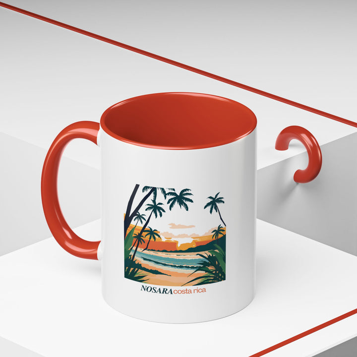 Bring the tranquility of Nosara Costa Rica to your morning routine with this elegant ceramic mug. Featuring detailed artwork of Nosara’s beaches and sunsets, it is dishwasher-safe and microwave-friendly, perfect for coffee and tea lovers alike.