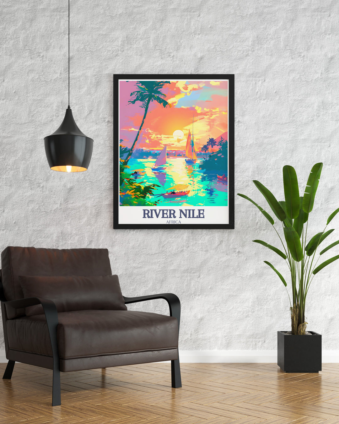 Featuring the River Nile in all its majesty, this Wall Art showcases the rivers journey through Luxor, with historic Egyptian temples adding to its grandeur. The rich colors and fine details make it a stunning centerpiece for any room, perfect for those who appreciate Egypts cultural heritage.