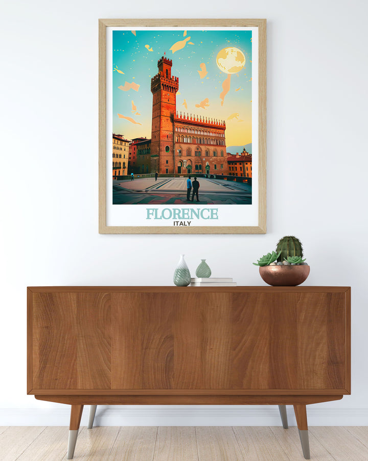 Palazzo Vecchio framed prints offer a sophisticated way to celebrate Italian art and architecture. This Florence print is ideal for travel enthusiasts who wish to bring a touch of Renaissance beauty into their home decor with timeless and elegant wall art