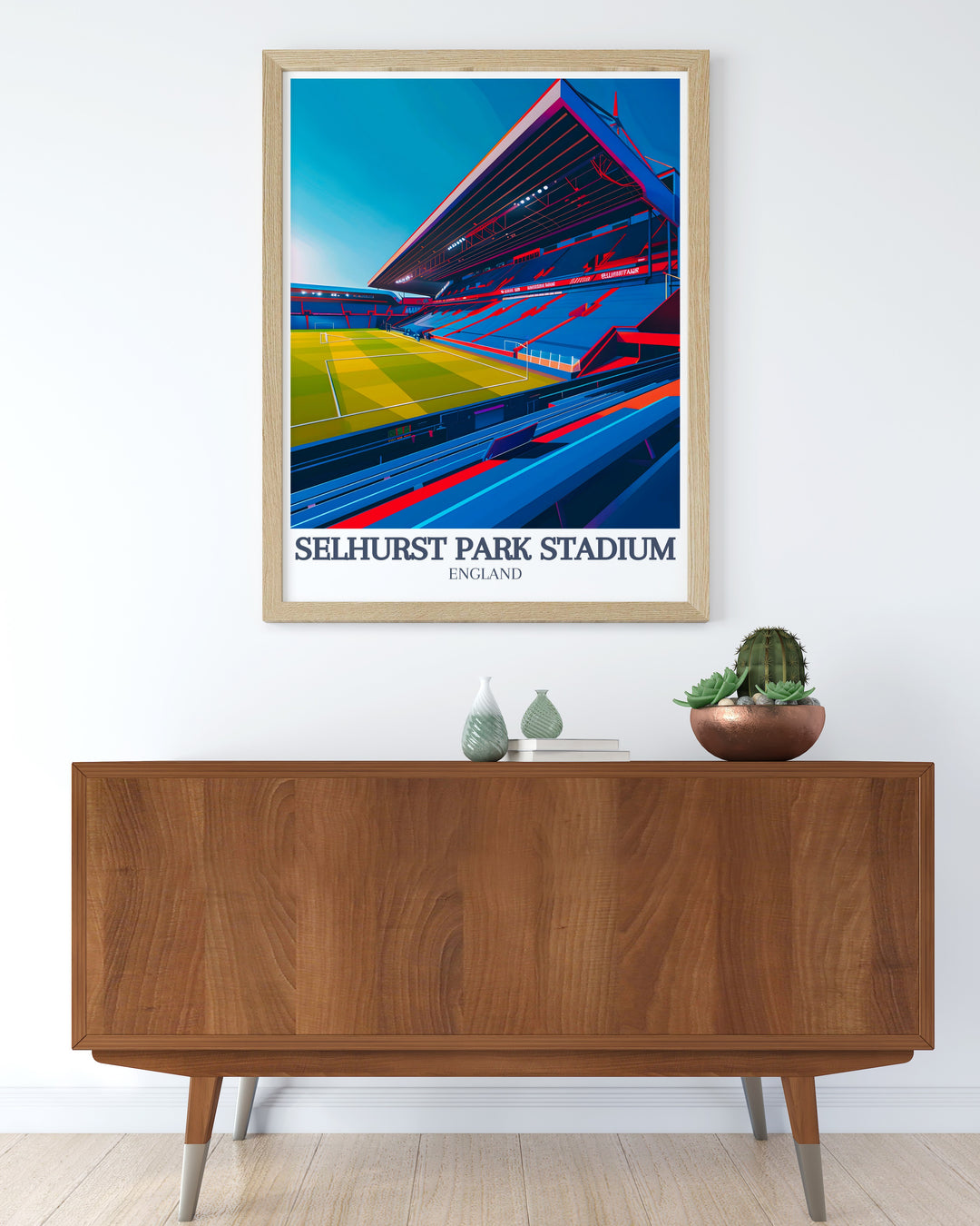 Stunning Selhurst Park Wall Art highlighting Holmesdale Road Stand and Main Stand ideal for enhancing your home decor with sports elegance