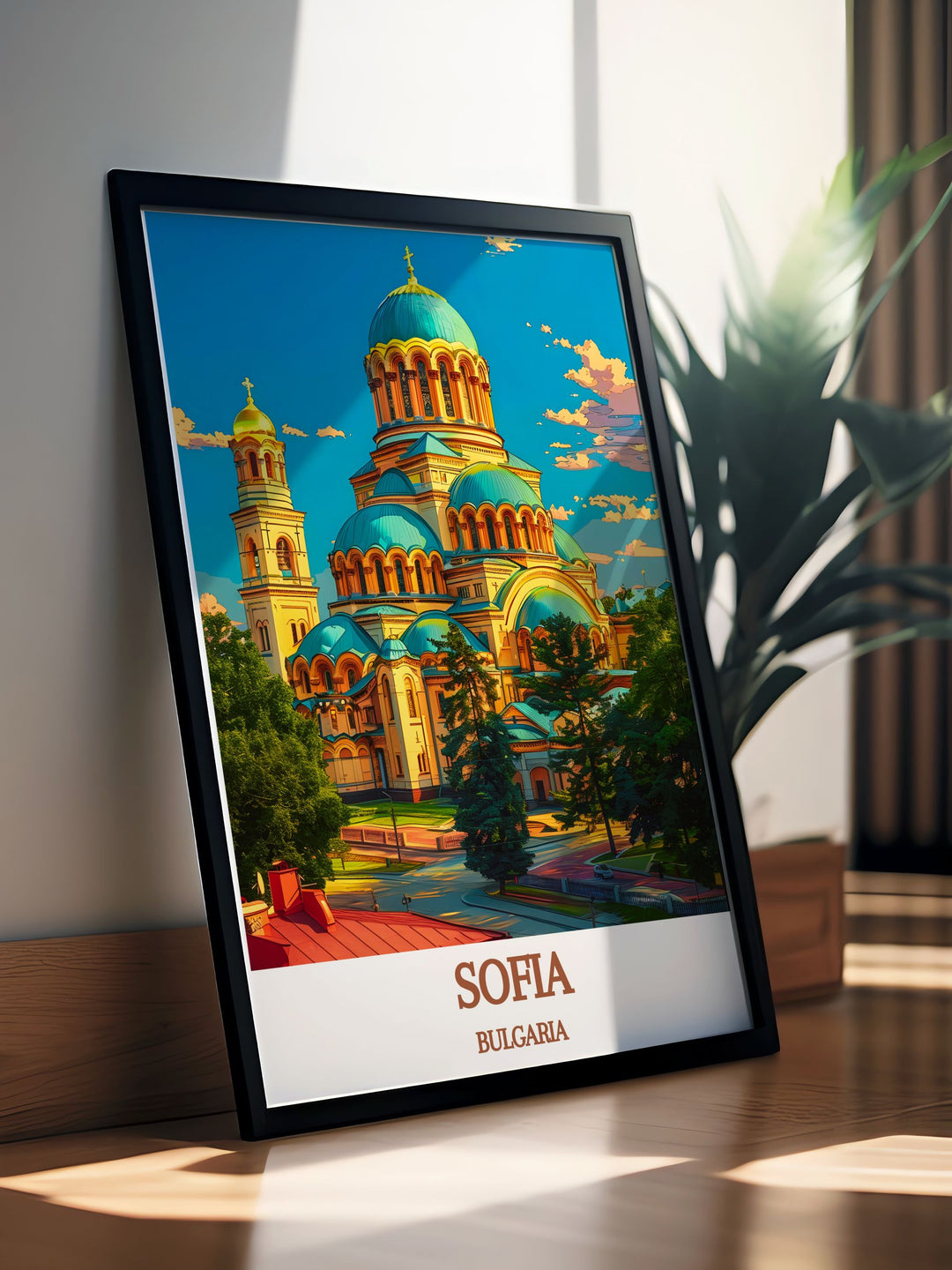 Sofia Wall Art with a vibrant depiction of BULGARIA St. Alexander Nevsky Cathedral highlighting its grand architecture and rich cultural heritage perfect for any living space.