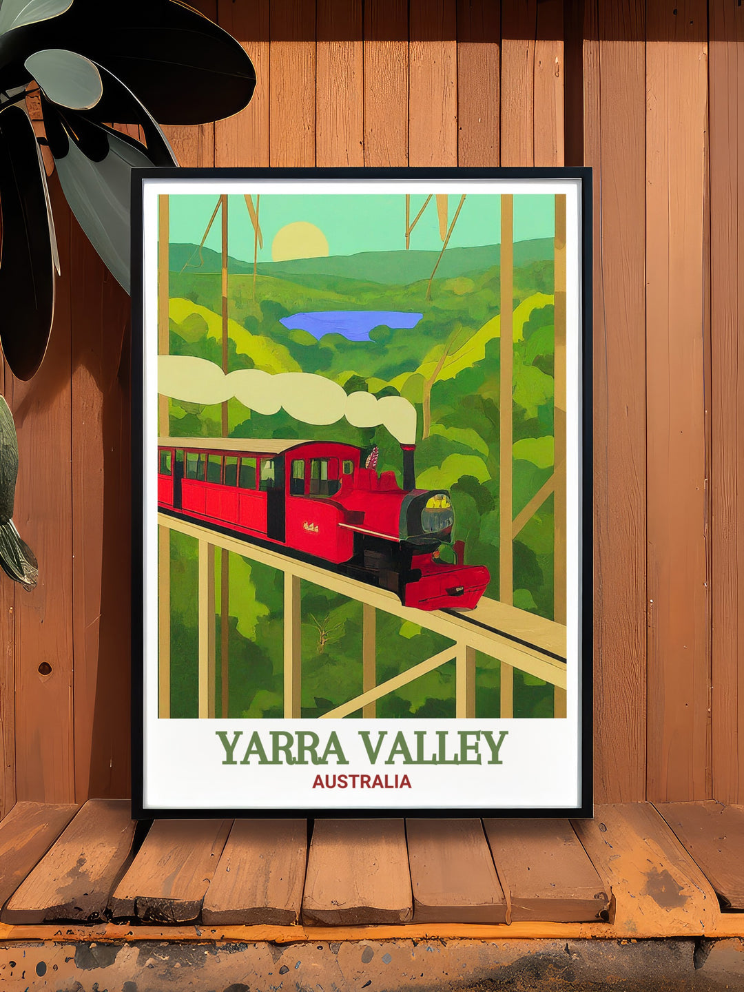 Dandenong Ranges art poster showcasing its famous forests and tranquil setting. A beautiful addition to your wall decor, ideal for those who appreciate Australias diverse natural landscapes.