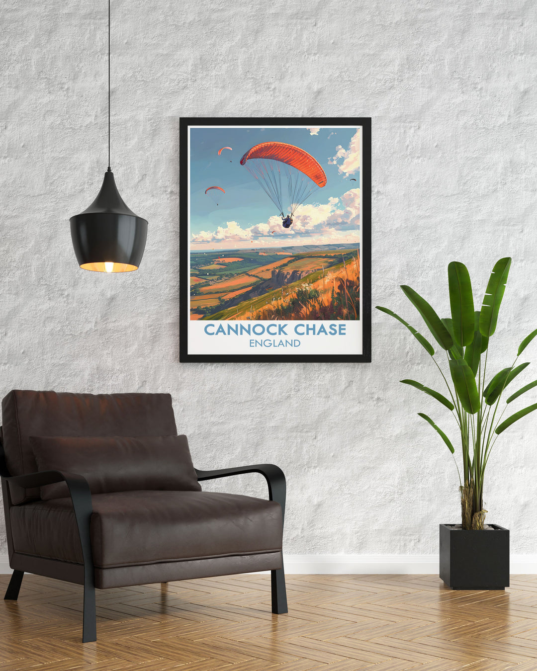 Celebrate the beauty of The Chase with this exquisite Cannock Chase art print. This piece highlights the tranquil paths and lush woodlands of Staffordshire, making it a perfect addition to your English countryside decor collection.