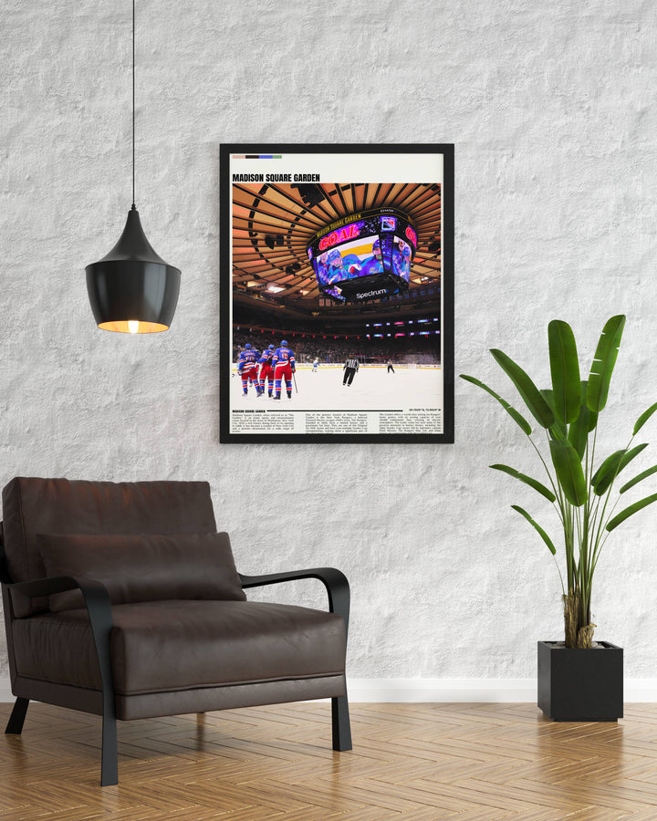 Celebrate New York Rangers history with this stunning Rangers Painting featuring key players perfect for gifts for dad and adding the essence of Madison Square Garden to any room