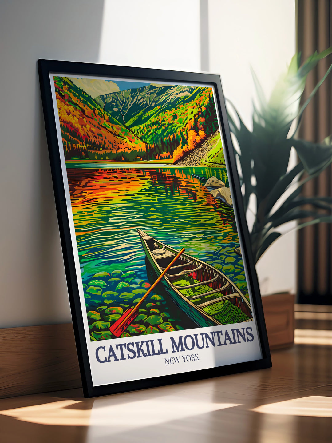 Lake Minnewaska and Minnewaska State Park Glen stunning living room decor brings the natural beauty of New York into your home. These modern prints are perfect for elevating your space with tranquil and scenic views.