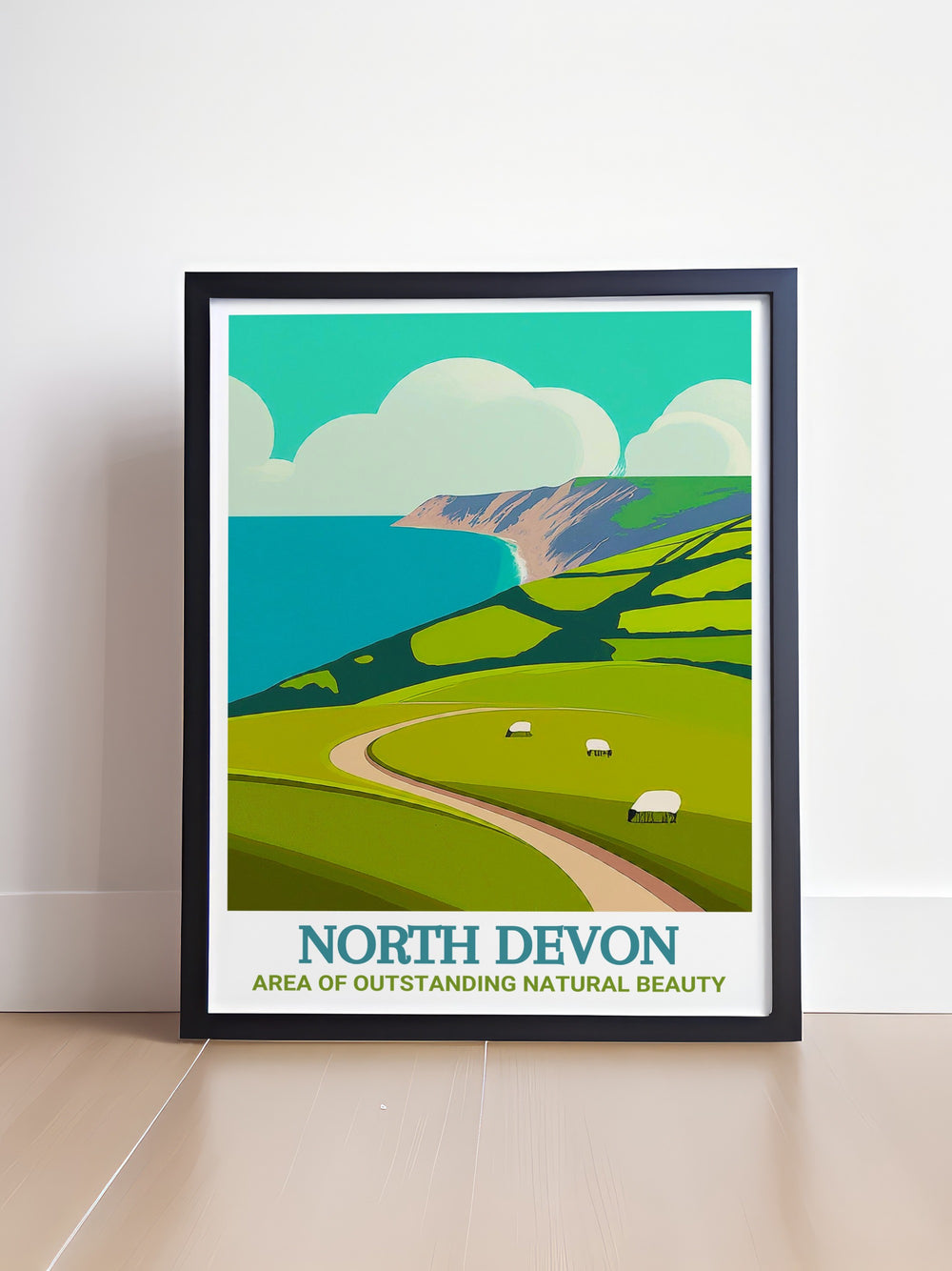 Exmoor Vintage Poster offers a nostalgic view of Exmoor National Park, with its timeless landscapes and historic charm. Perfect for those who love classic travel art and the beauty of the English countryside.