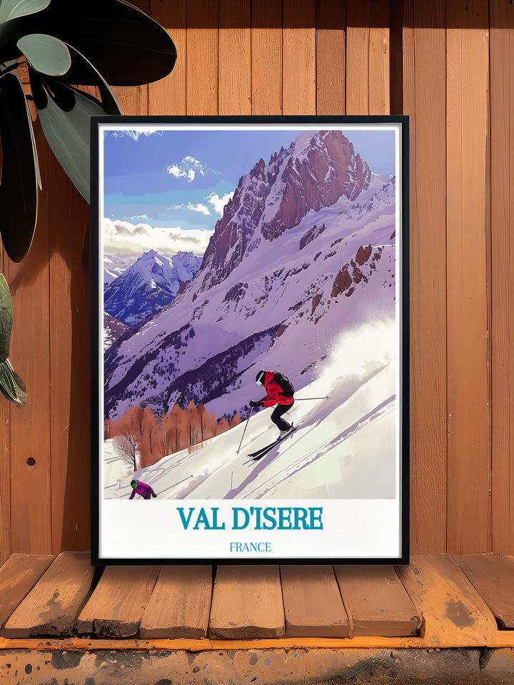Unveil the adventure of La Face de Bellevarde with this stunning art print, a perfect addition to any ski resort decor.