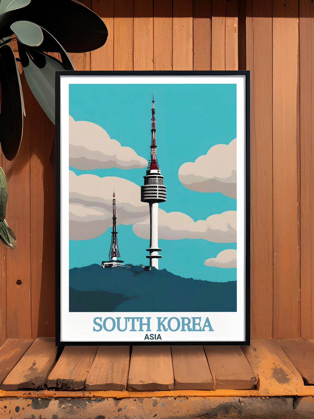 Captivating N Seoul Tower art print capturing the vibrant beauty of Seoul South Korea a perfect gift for birthdays anniversaries and Christmas for those who appreciate modern architecture