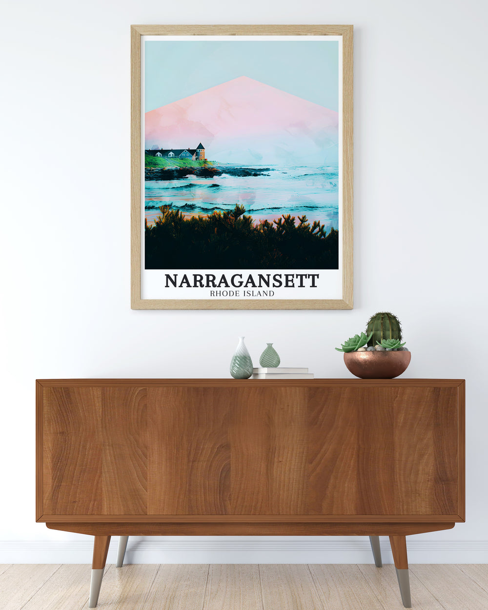 Stunning prints of Narragansett Beach and Narragansett Towers capture the unique charm of this Rhode Island destination making them ideal for collectors and enthusiasts of United States art and travel prints