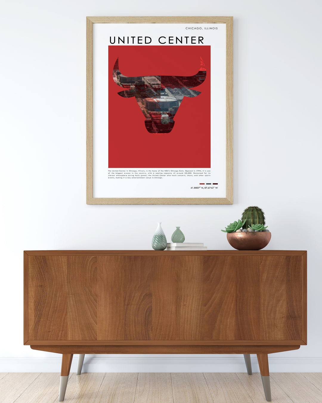 A must have for any Blackhawks fan this United Center travel poster captures the thrill of game nights and the rich history of the team making it an ideal Fathers Day or birthday gift