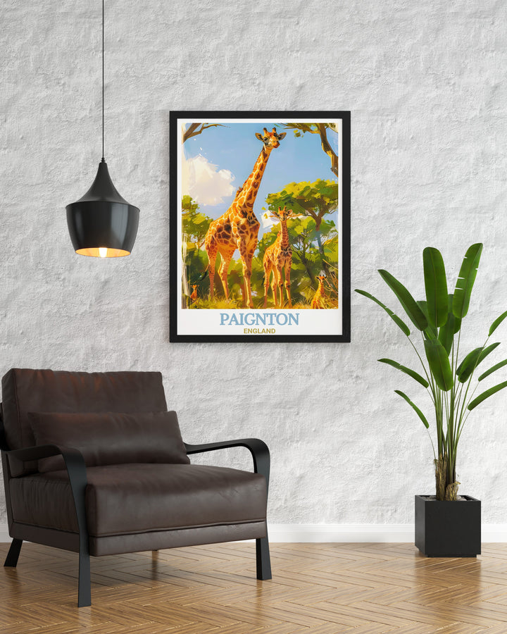 Featuring the iconic Paignton Zoo and the coastal beauty of Paignton, this Paignton Wall Art highlights Devons rich landscapes and attractions. Perfect for home decor, the print brings the allure of the seaside and natural wonders into your living space.