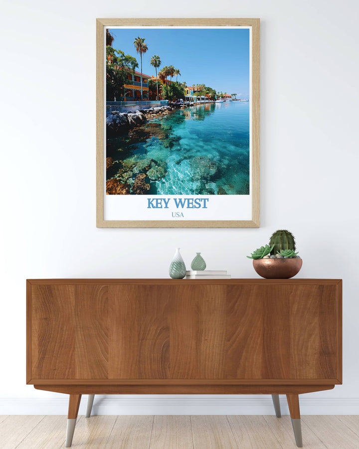Beautiful Key West Art showcasing the Key West Historic Seaport a perfect Florida Travel Print that adds charm and history to any space.