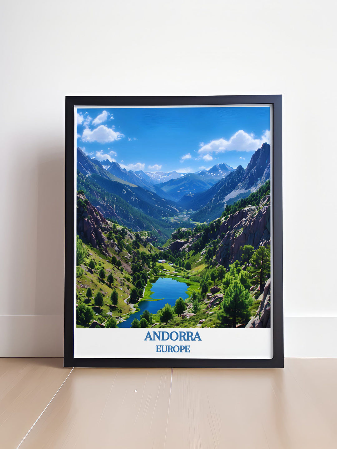 Framed print of the Valley of Madriu Perafita Claror, showcasing the natural beauty and diverse ecosystems of this UNESCO site