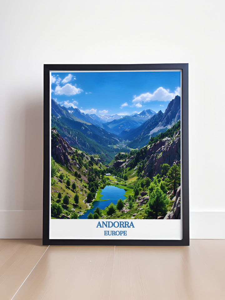 Framed print of the Valley of Madriu Perafita Claror, showcasing the natural beauty and diverse ecosystems of this UNESCO site