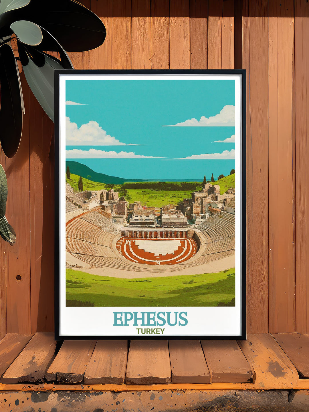 Great Theatre Print captures the intricate details of the ancient Ephesus ruins, highlighting the magnificence of this Roman structure. The perfect gift or decor piece for anyone who loves Turkeys historic treasures.