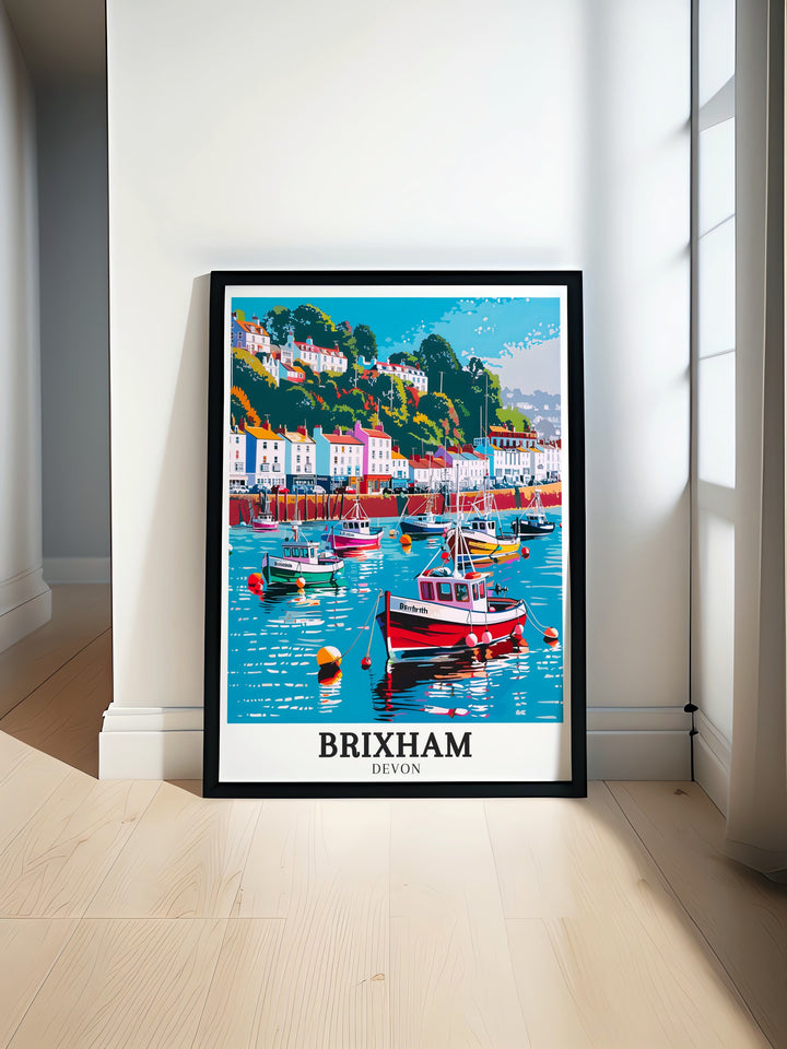 Torbay Custom Print showcases the timeless beauty of Englands coastline, capturing the essence of Brixham Harbour in a way that brings a calming and historic feel to any space.