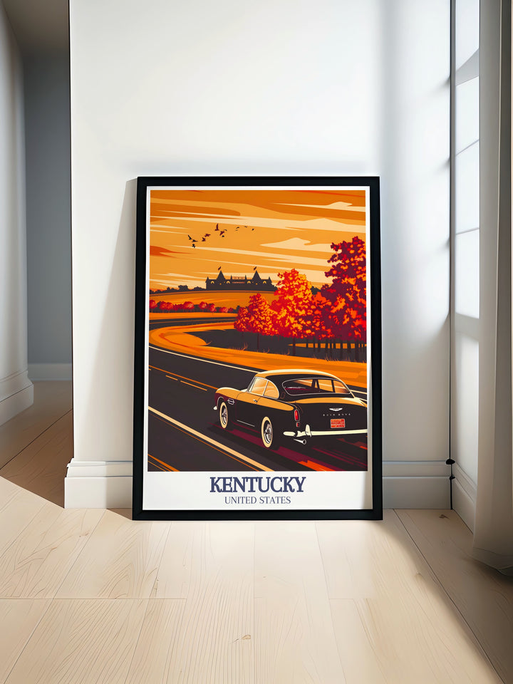 This Kentucky canvas art showcases the rolling hills of Bourbon Country and the legendary Churchill Downs. The perfect addition to any home or office, this piece of art will transport you to the heart of Kentuckys culture.