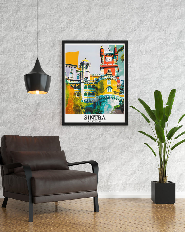 Sintra Decor featuring stunning prints of Pena National Palace Portuguese Riviera adding charm and sophistication to your living room or office space