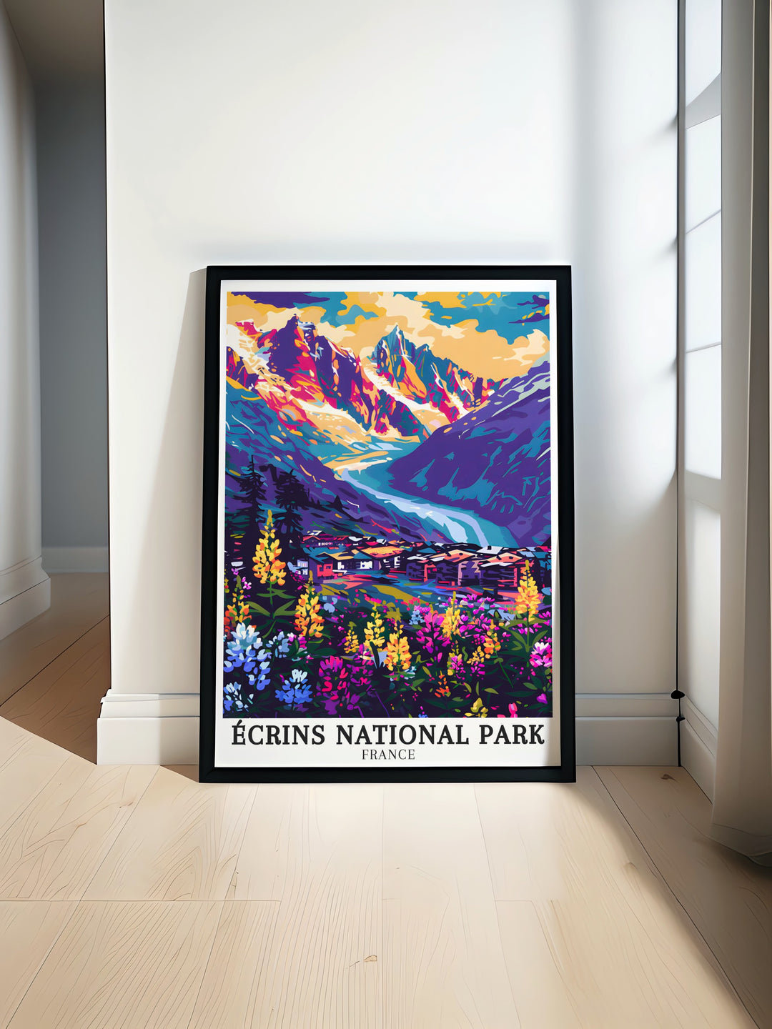 Ecrins National Park Art Print featuring Meije massif and La Grave glaciers ideal for enhancing home decor with stunning France Wall Art