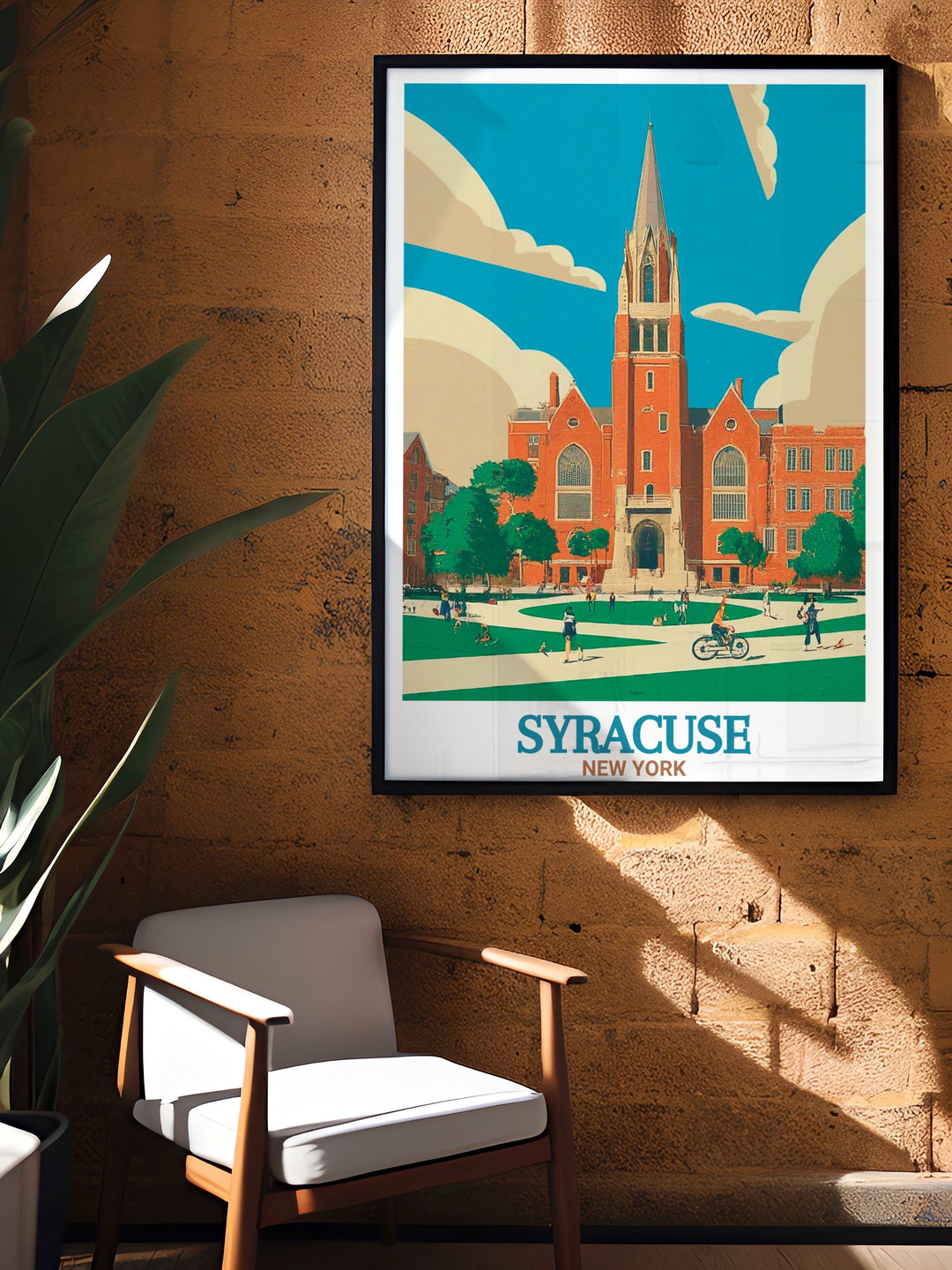 Personalized Syracuse University art print showcasing the universities serene environments and iconic landmarks perfect for home decor or as a thoughtful gift capturing the academic excellence and beauty of the university enhancing your interior with timeless elegance