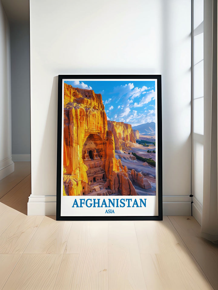 This Afghanistan Map and Street Map Art Print featuring The Bamiyan Buddha Statues makes a meaningful and unique gift perfect for celebrating birthdays anniversaries and other special occasions