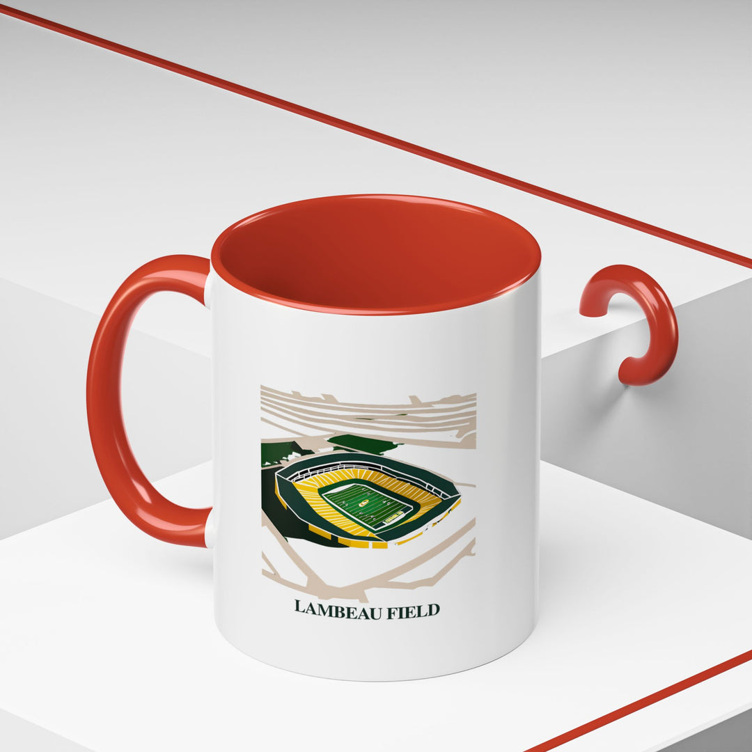 The Lambeau Field mug celebrates the stadium’s legacy with intricate artwork. Durable and dishwasher-safe, it is perfect for daily use or as a thoughtful gift for fans of Green Bay Packers and Lambeau Field.