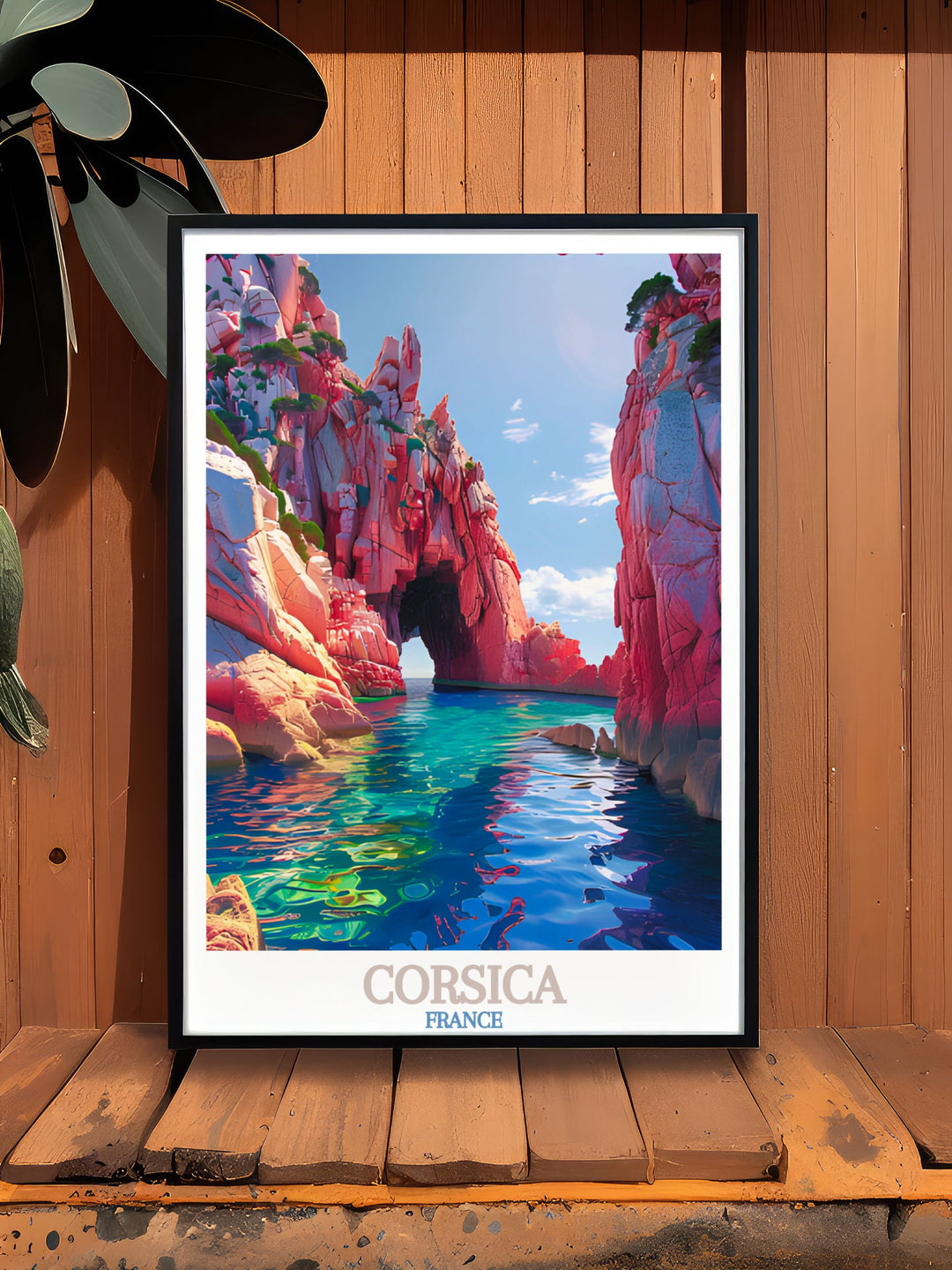 Exquisite Calanques de Piana framed print showcasing the stunning landscapes of Corsica France an ideal piece for any art collection perfect for enhancing your home decor with a touch of natural beauty
