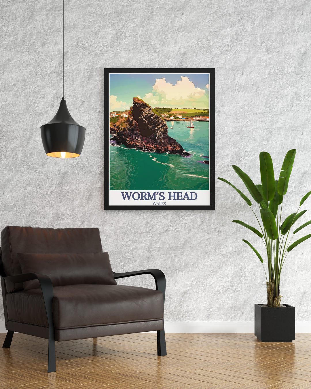 Rhossili Bay Art Print showcases the breathtaking views of Worms Head and Southgate, offering a peaceful and calming depiction of Wales iconic landscapes. This canvas art is ideal for anyone who loves the outdoors and the beauty of the UKs coastlines.