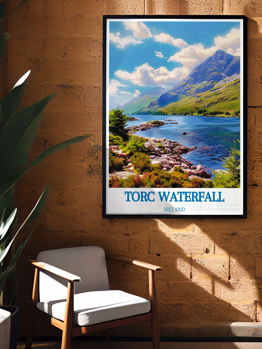 Discover the historical allure and picturesque setting of Torc Waterfall with this beautifully illustrated art print.